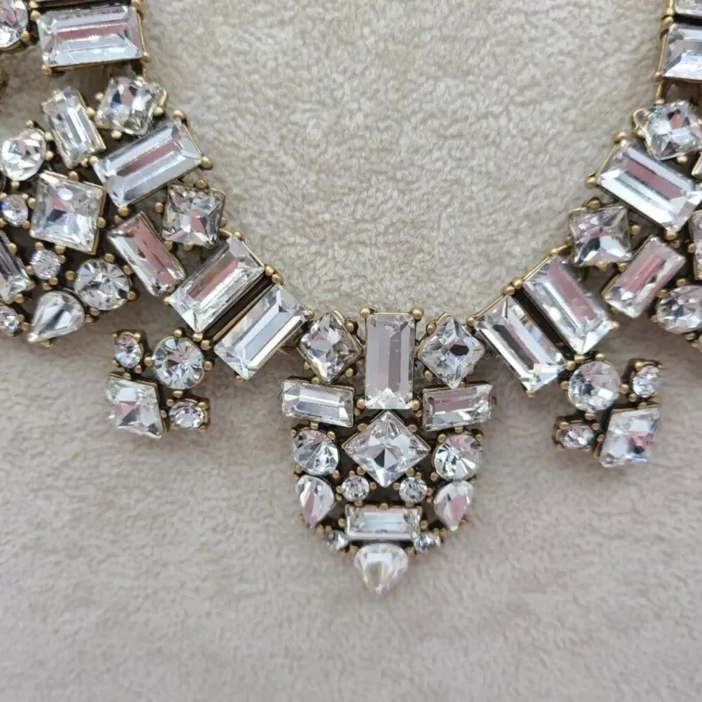 J Crew Clear Crystal Statement Necklace